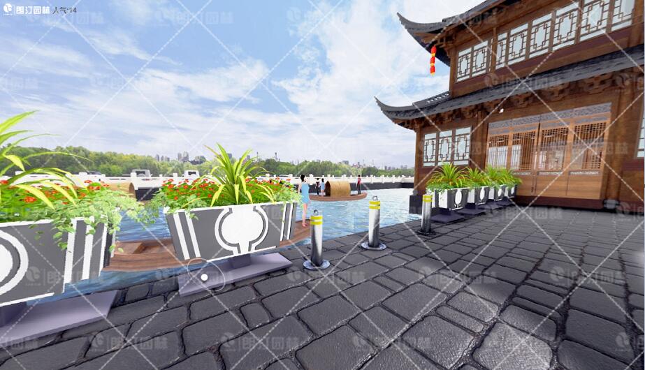 室外景觀花箱圖片，園林綠化用的花箱圖片