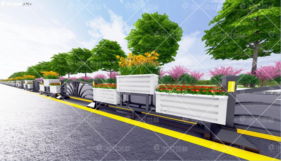 車(chē)道柵欄花箱圖片